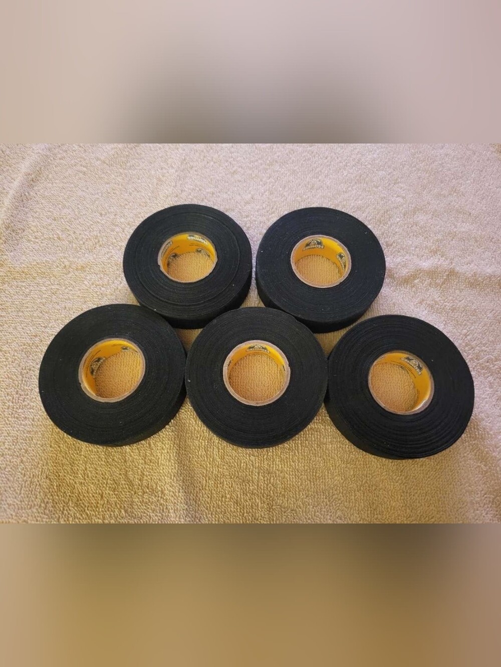 Lot Of Five Rolls Howies Hockey Black Cloth Tape New